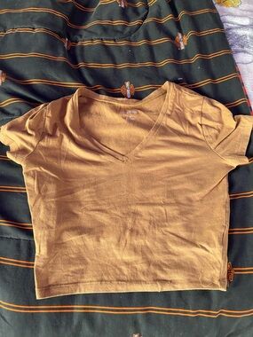 wild fable Mustard V-Neck Crop Top